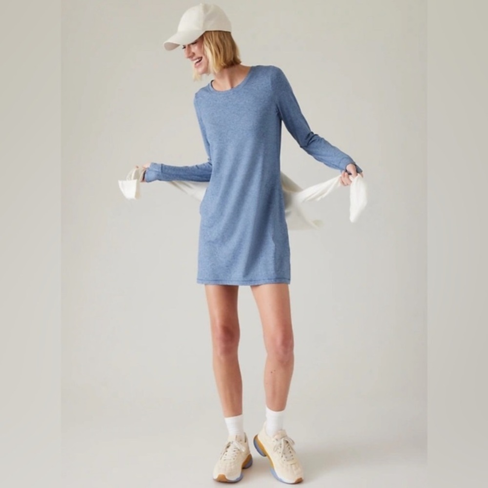 Athleta Uptempo Mini Dress Jay Blue Heather Size S